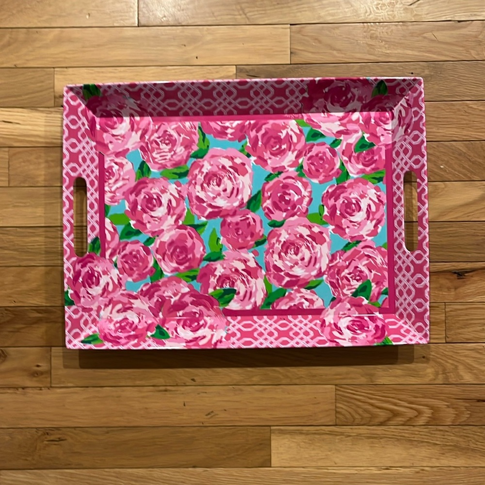 Lilly Pulitzer Pink Floral Tray